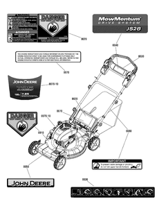 Decals Group (7502710a) Diagram and Parts List for 7800861-JS28S 2012 Briggs and Stratton Lawn Mower
